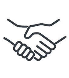 Två människor som skakar hand